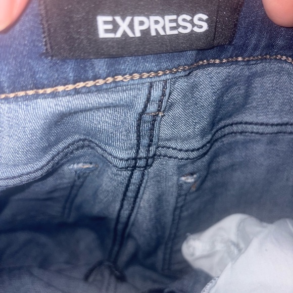 Express medium Blue mid rise stretch Women's Skinny Jeans SZ6R - Picture 7 of 9